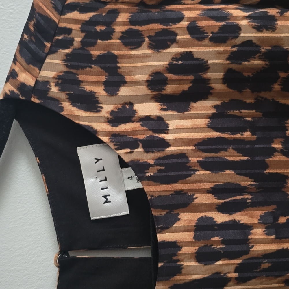 NWOT Milly Elma Burnout Leopard Mini Dress Size 4 - Picture 5 of 11